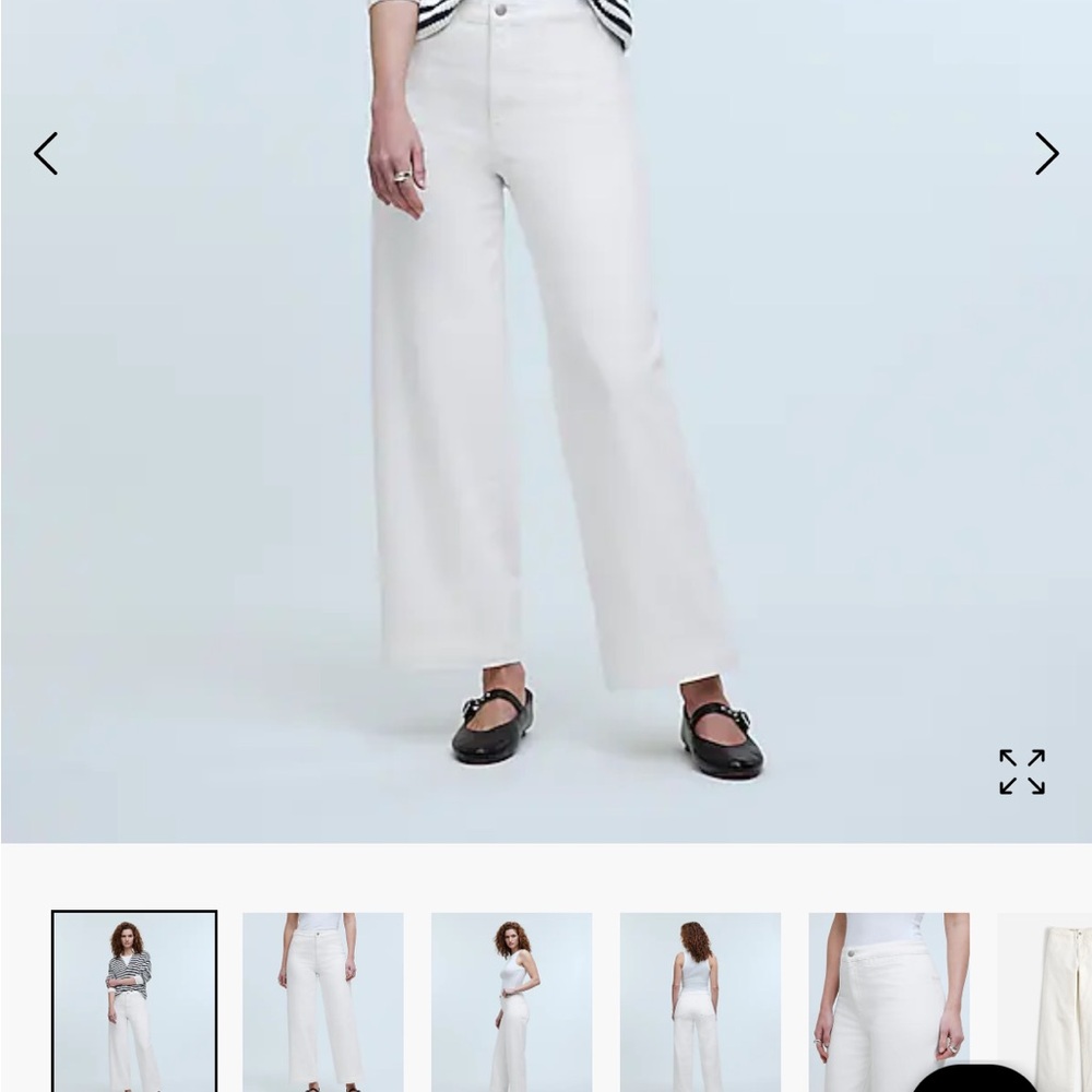 Madewell Emmett winter-white wide leg jeans curvy 27!